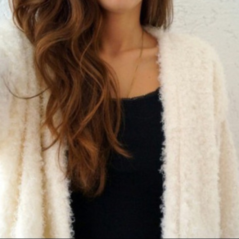 Faux fur cardigan